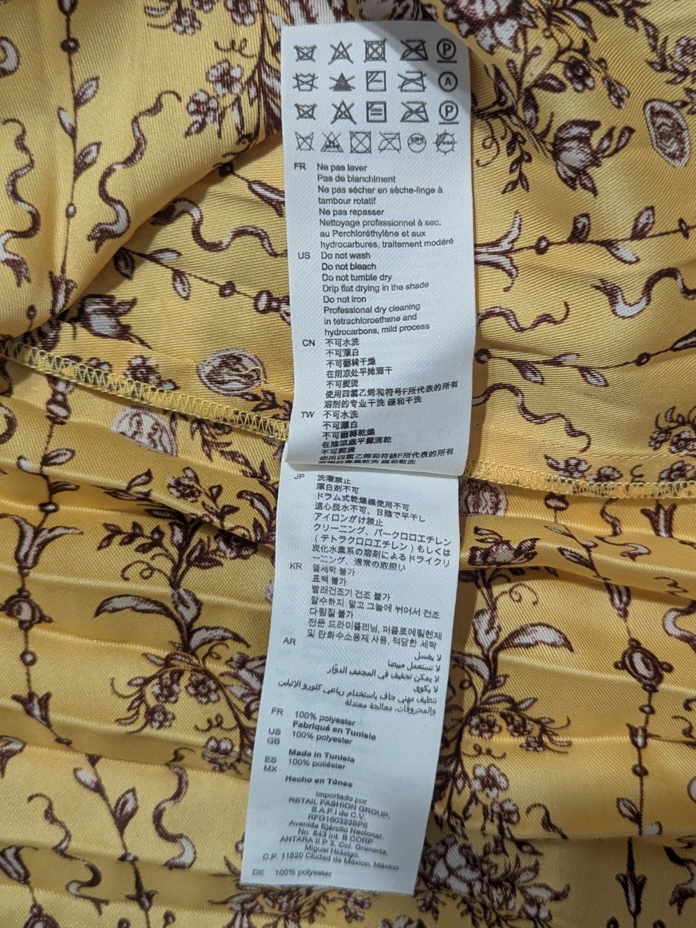 Sandro Paris Women's Yellow/Brown Lilou Floral Print Pleated Midi Skirt Size 0 - Picture 6 of 7